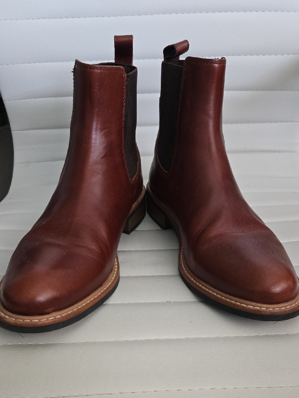 Ladies Brown Leather Chelsea Boots - Classic Slip-On Style